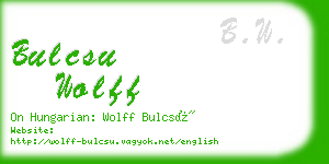 bulcsu wolff business card
